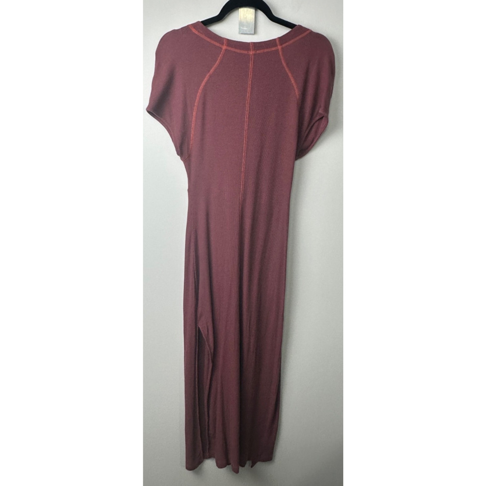 Free People Sunni Dress XS Wild Ginger Burgundy Tie back Knit Midi REVOLVE D6 - Picture 8 of 10